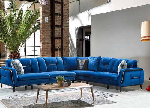 Blaues form polstersofa - blaues,
