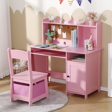 JOYLDIAS Kinderschreibtisch aus Holz, Kinder Schreibtisch mit Stuhl 2 Farbe