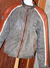 CAMP DAVID Lederjacke L Echtleder Bikerjacke Herren Jacke Braun