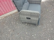 vidaXL Garten-Liegestühle mit Auflagen Poly Rattan - Grau