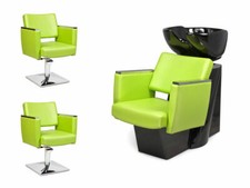 FRISEURSALON Möbel 2x Friseurstuhl +Waschsessel friseureinrichtung CASTANTO