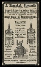 Alte Werbung 1903 Brauerei-Mälzerei-Kellerei-Anlagen A. Einenkel Chemnitz