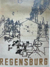 Willi Ulfig, große Serigraphie " Regensburg " signiert um 1970