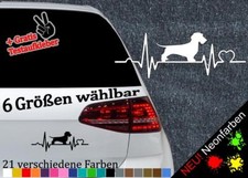 Herzschlag Dackel Aufkleber Dachshund Rauhhaar Weiner Jagd Rasse Fußhupe JDM FUN