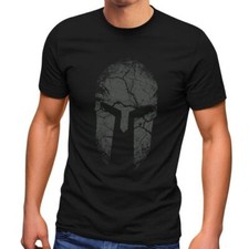 Herren T-Shirt Aufdruck Sparta Helm Spartan Warrior Fashion Streetstyle