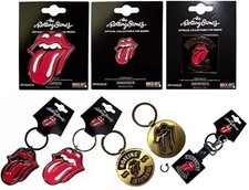 THE ROLLING STONES - OFFIZIELLES ZUNGE LOGO METALL PIN ABZEICHEN / SCHLÜSSELRING SCHLÜSSELANHÄNGER