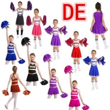 DE Mädchen Cheerleading Kostüm Karneval Party Uniform Schuloutfit PartyTanzkleid