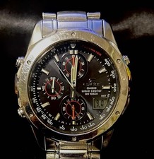 CASIO Edifice EQW-700 Solar Funkuhr 40,8mm Herren Gebraucht