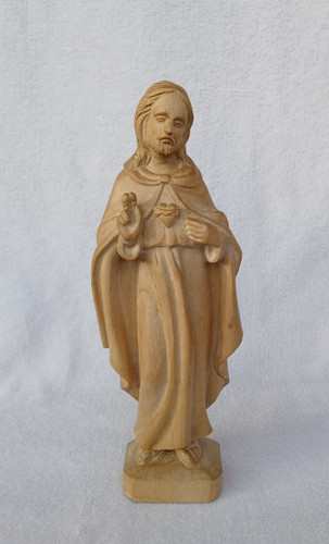 Jesus herz statue aus holz - herz,