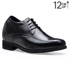 US6,5 CHAMARIPA 12cm/4,72" Elevator Schuhe Herren Höhe Absatz Schwarz Oxford