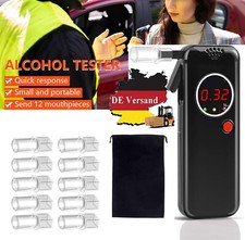 Digitaler Alkoholtester Promille-Tester Tragbar Atemalkohol mit LCD 12 Mundstück