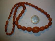 Bernsteinkette Amber butterscotch Oliven m. Schloss, ca. 47 cm l, 18,6 g schwer