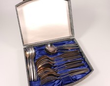 WMF Besteck Essbesteckt 45 Löffel Gabeln 24teilig im Kasten um 1900 90er Auflage