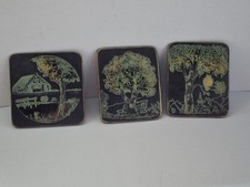 Deko Wandplatten Schiffer, veredelt in Gold und Silber - KK Design - Drei Stück