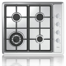 IsEasy Gaskochfeld Kochfeld Edelstahl Gaskocher 4 Brenner Propan / Erdgas 7800W