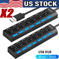 2X USB Hub 7 Port On/Off