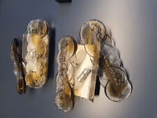 J.T. Kalmar Wandleuchten 1969 Citrus Swirl Eisglas aus Österreich, Wien, 2er SET