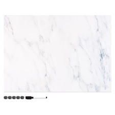Magnetpinnwand Memoboard 70x50cm Notiztafel White Marble Design abwaschbar