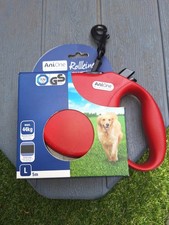 AniOne Hundeleine mit Rollautomatik Automatikleine 5m. In Rot