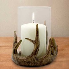 Geweih Teelicht Stumpen Glas