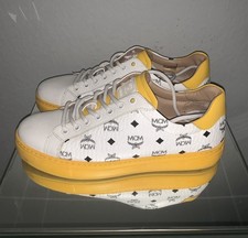 Weiß Gelbe MCM Sneaker Schuhe