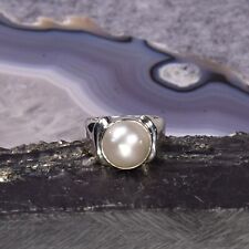 Mabe Perlen Ring, 925er Silber, Edelsteinschmuck (22692)