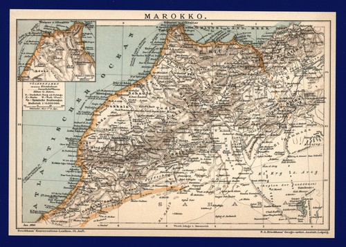 Landkarte 1900 marokko - -,