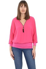 Damen Bluse mit Zipper Tunika