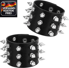 Schwarz Leder Nietenarmband