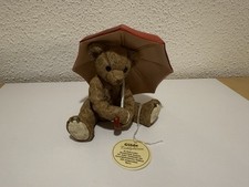 Gilde Teddybären mit Schirm Unikat handbemalt #37014