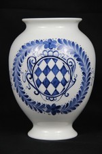 Nymphenburg Porzellan Vase Amphorenvase Blumenvase Bayern Wappen Rautenschild