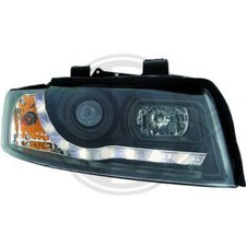 Audi A4 8E LED Tagfahrlicht Optik Scheinwerfer Schwarz, 2 Stück Bj.2001-2004