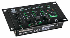 DJ PA Mixer 3/4 Kanal Party Disco Mischpult Stereo Mic in Rack Cue Crossfader