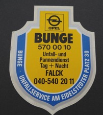 Werbe-Aufkleber OPEL Bunge
