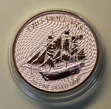 Cook Islands 2 Dollar Bounty 2020 2 oz AG in Münzkapsel