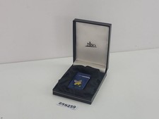 Feuerzeug NIBO Biene Blume Metall blau leer mit Etui 6,5x3,3cm #259259