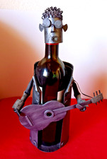 Wein Flaschenhalter Flaschenständer Gitarre Gitarrist aus Metall  34cm, gebr.