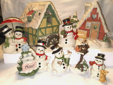 2025 NEU GOEBEL Schneemann Winterwald Licht  Let it snow  Berghütte Wassermühle