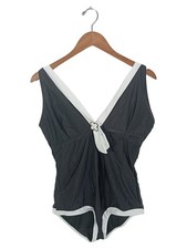 Retro Stage Damen Badeanzug Schwarz XXL Retro Einteiler Bademode Freizeit