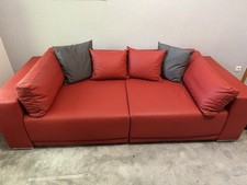 Big Sofa Rot Leder Design Luxus Sofas 240 cm