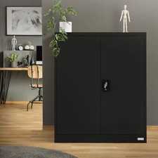 Büroschrank Stahlschrank Aktenschrank Metallschrank Schrank 90x40x109 cm Schwarz