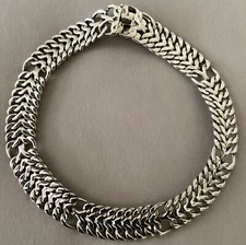 925 er Kette Collier Halskette breit Gliederkette Panzerkette Silber 168 g