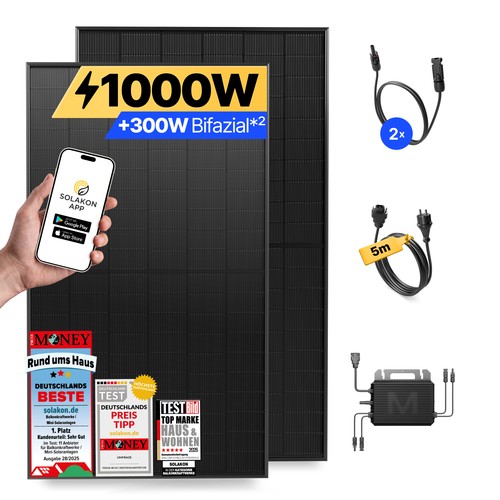 1000w balkonkraftwerk bifazial - 1000w,