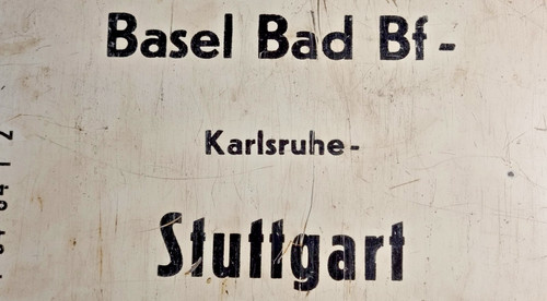 Zuglaufschild metall basel - basel,