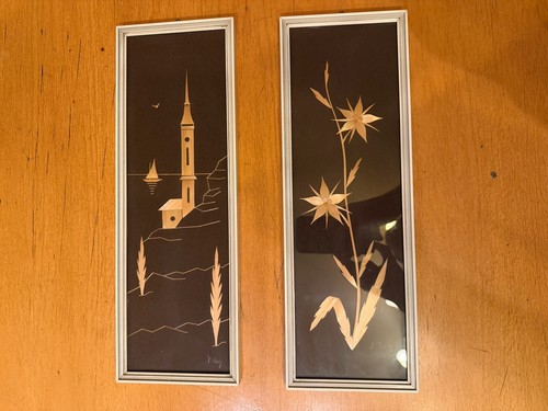 Strohbilder rahmen - 2x,