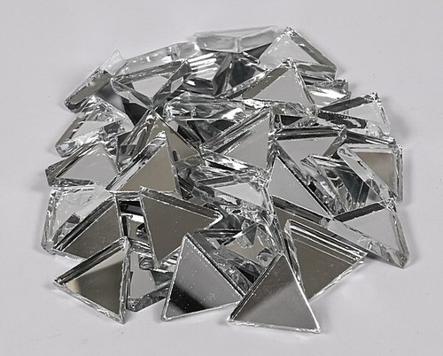 Spiegel mosaik dreieck silber - spiegel,