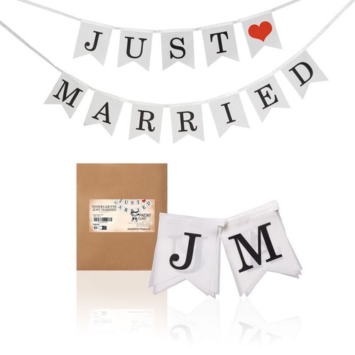 Wimpelkette just married - just,