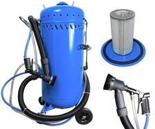 Sandstrahlmaschine Sandstrahler mit Staubsauger Mobile Sandstrahlkessel 105L