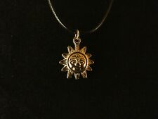 Sonne Anhänger 24 Karat Vergoldet Glück Frühling Sommer Charm Gold Gesicht