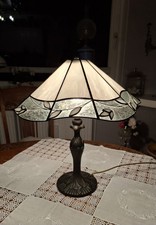 Tiffanylampe Tiffany Jugendstil antik u Bronze - Optik Lampe Beistell-Tischlampe